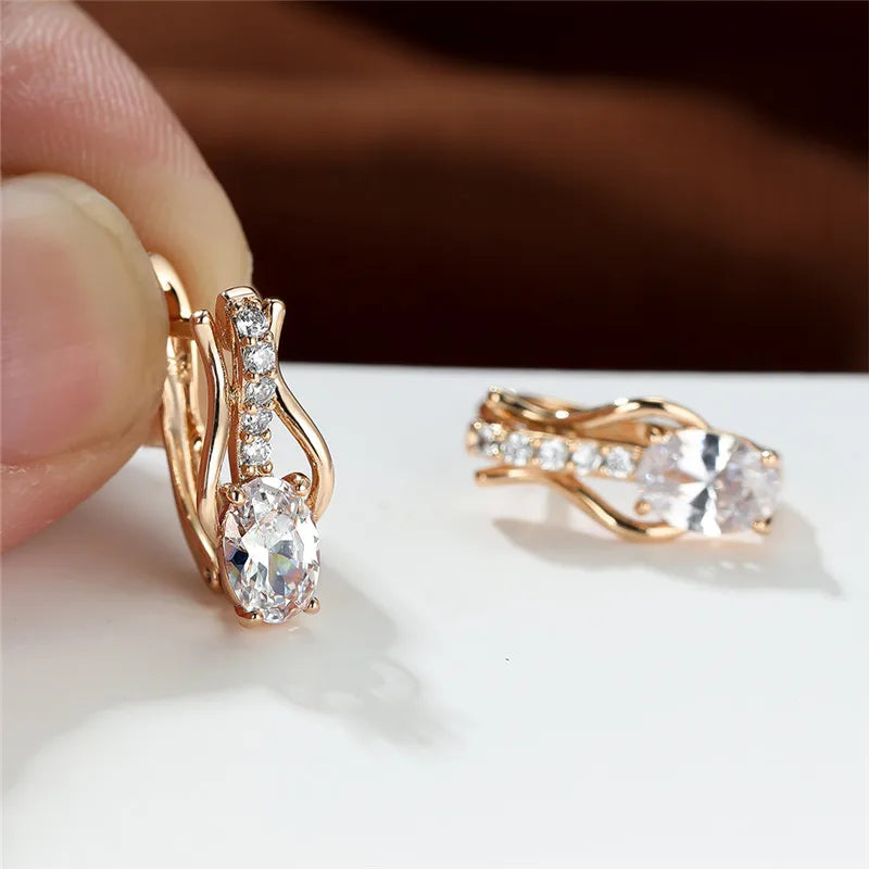 Crystal Oval Hoop Birthstone Earrings