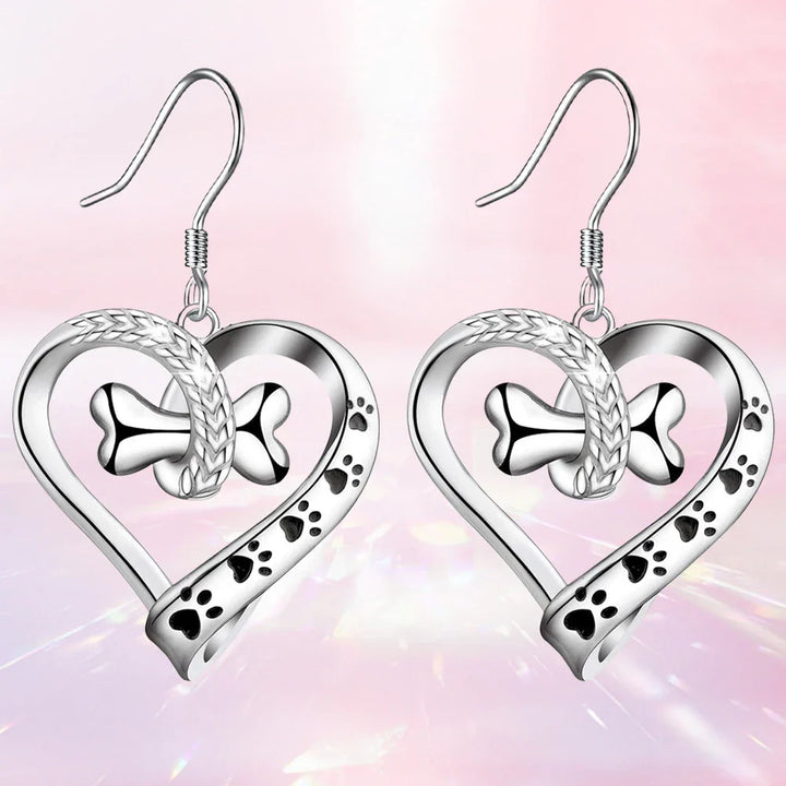 2-Piece Jewelry Set with Paw, Heart &amp; Bone Charms