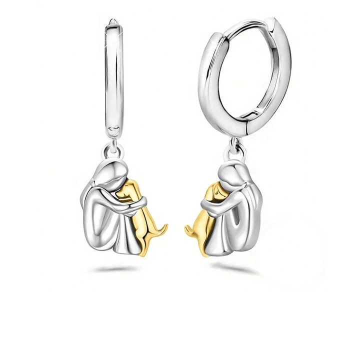 Dog Hug Pendant Necklace with Bonus Earrings – Limited Time Offer