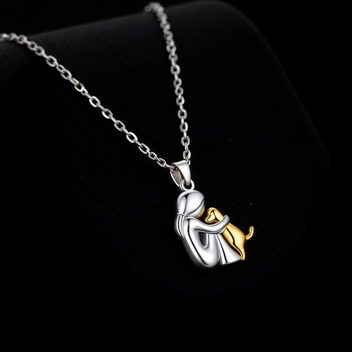 Dog Hug Pendant Necklace with Bonus Earrings – Limited Time Offer